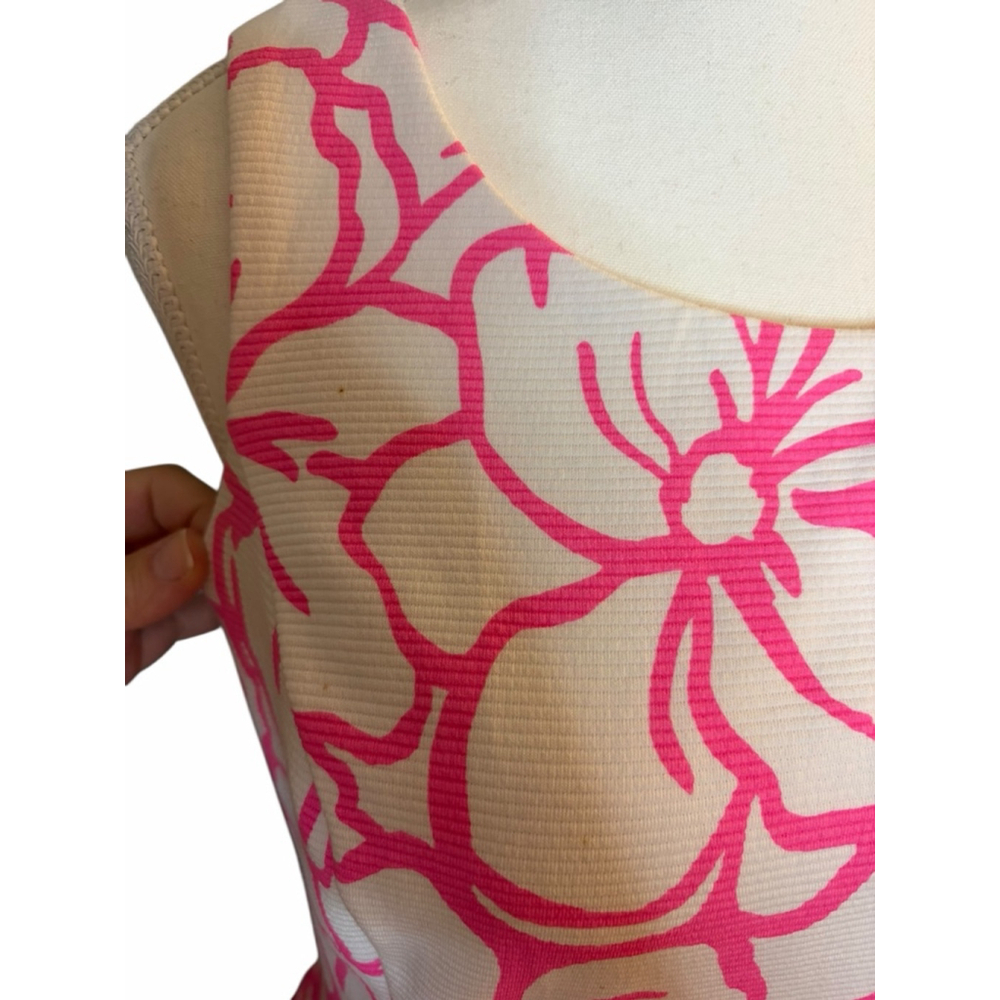 Lilly Pulitzer Bella Dress Strike a Posie Pink Floral Fit Flare M - Picture 5 of 11